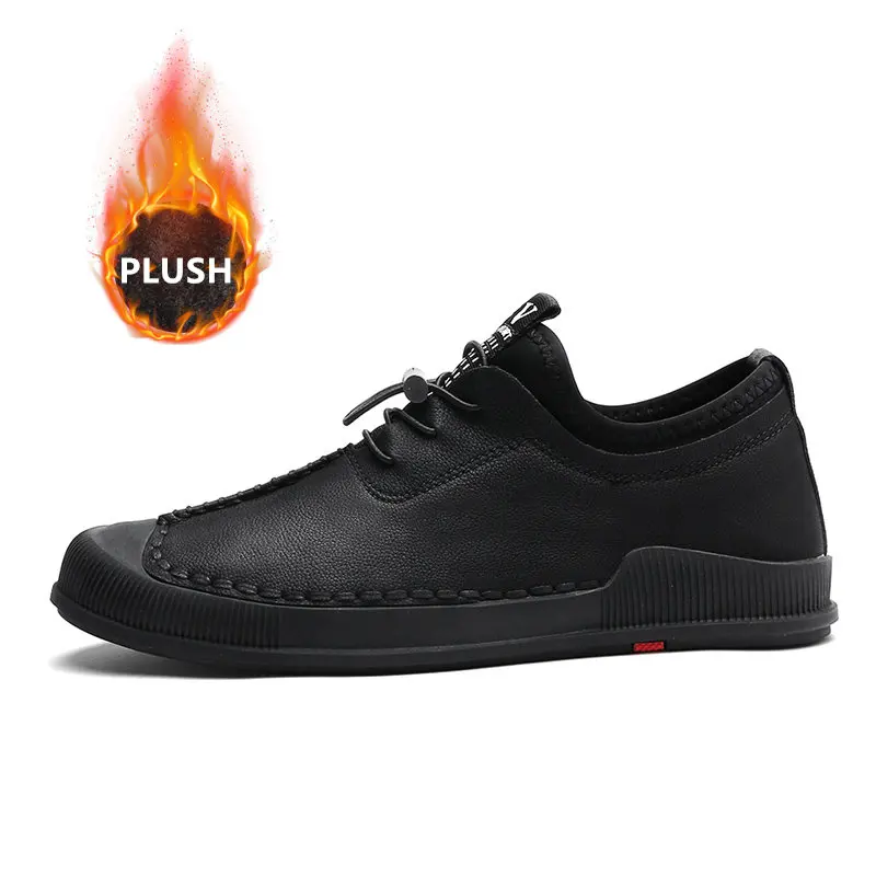 2018 Winter Fashion Comfortable Men Shoes Lace-up Genuine Leather Keep Warm With Fur &amp Plush Casual Male WX6 | Обувь