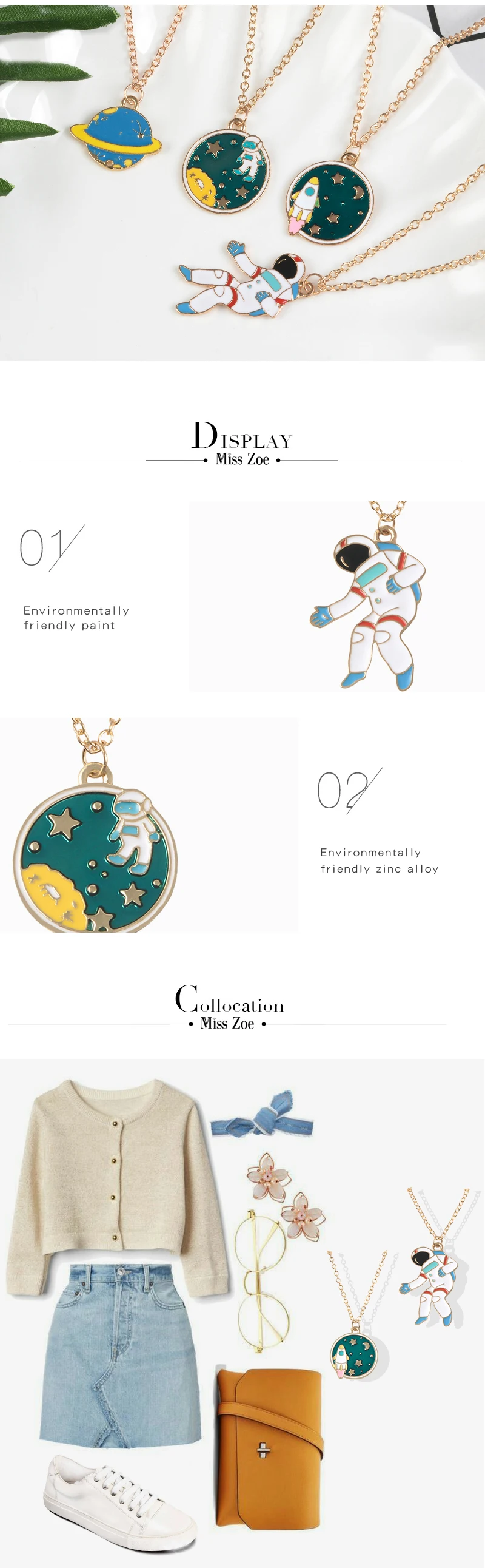 Childlike космическое путешествие подвесное ожерелье брелок мультфильм космонавты и ракеты планеты цепи милый брелок Вселенная ювелирные изделия подарок детям