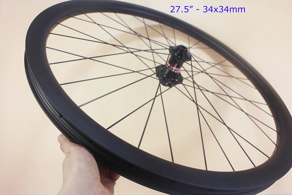

New 650b 34mm x 34mm AM mountain bike carbon front wheel 27.5" ENDURO 28h 32h bicycle wheel Clincher Tubeless Customize BOOST DH