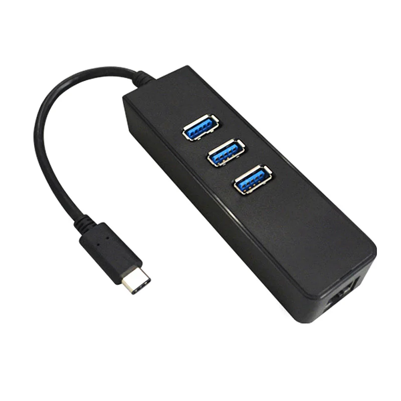 Effelon USB 3.1 Тип-C концентратора 3 Порты и разъёмы с RJ45 LAN Adapter Тип c 3.0 OTG сети Ethernet