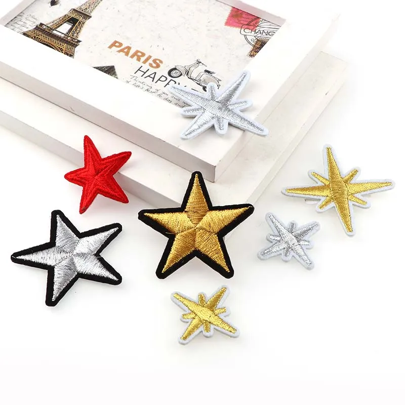 1 шт. маленькие золотые красные серебряные вышитые значки со звездами патчи для
