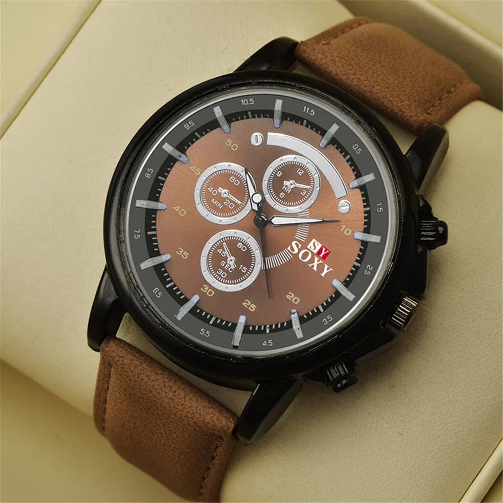 

Luxury Men Male Watch Quartz Watches Leather Band Military Analog Quartz Wrist Watch Sport Watch Hot Retro Clock For Gift 45