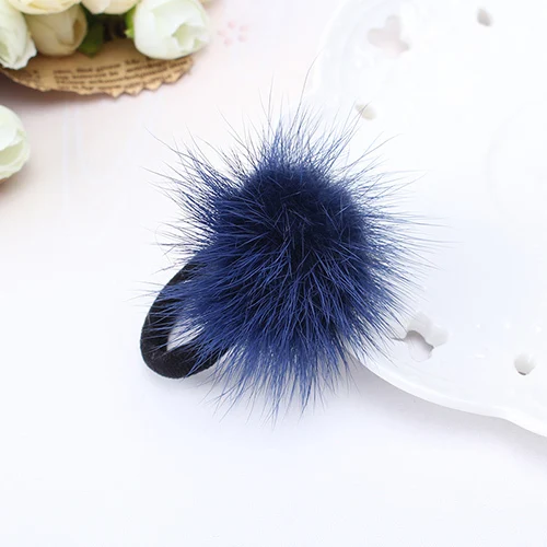 navy scrunchy M MISM модные заколки для волос, заколки для волос с мини помпоном, резинки для волос, эластичные резинки для волос, заколки для волос, женские заколки - Цвет: navy scrunchy