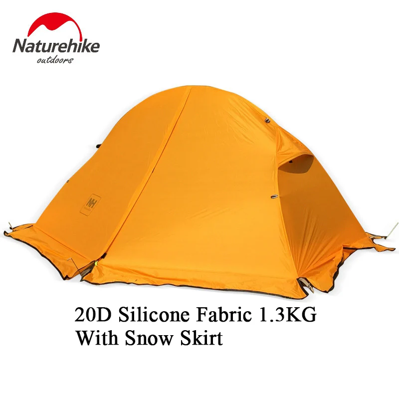 Orange Snow Skirt Naturehike уличная палатка с ковриком для кемпинга 1 человек 20D силиконовая ткань 4 сезона Сверхлегкая двухслойная палатка 1,3 кг 1,5 кг - Цвет: Orange Snow Skirt