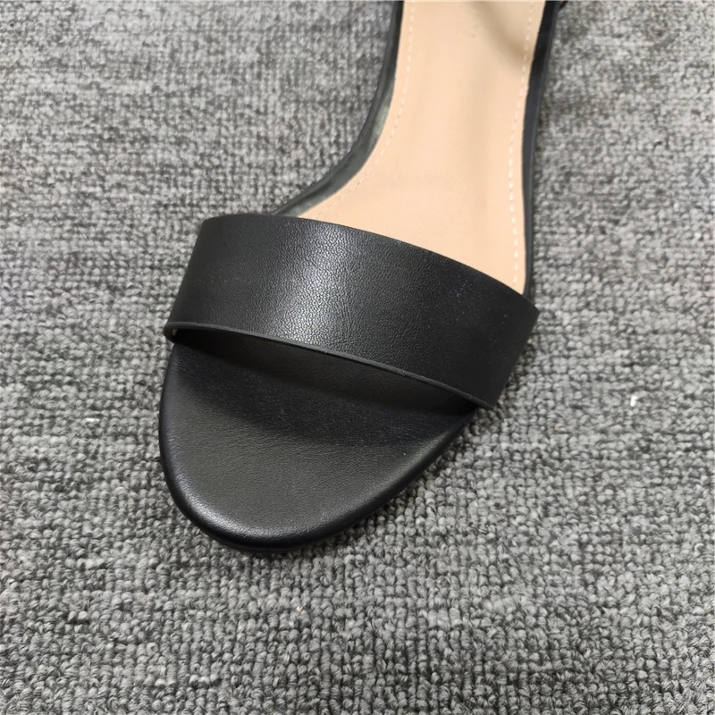 Beige Heeled Sandals Female Shoe Ankle Strap Women's Low Shoes Large Size Open Toe Strappy Heels Black Gladiator Sandals Women