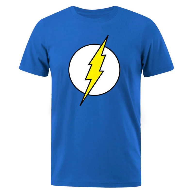 The BIG BANG Theory T-SHIRT The lightning Print The Flash Men T Shirts Hot Sale Casual Tee Shirt Cotton Clothing Plus Size 3XL - Цвет: blue 6