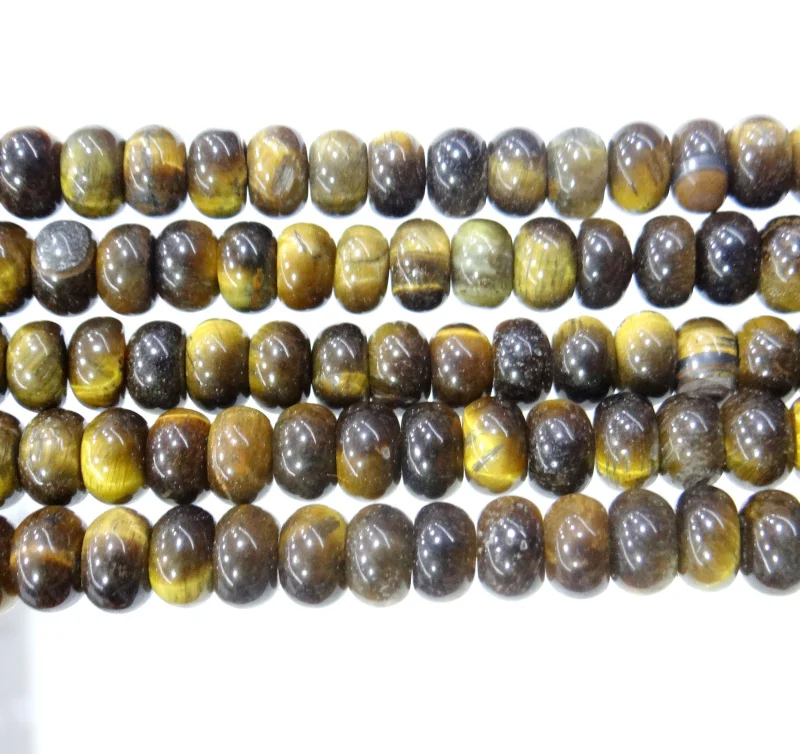 Natural yellow tiger eye stone Rondelle Beads 4*6mm 5*8mm Spacer 15 inches For Jewelry Making Bracelet Accessories | Украшения и