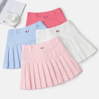 summer korean fashion high waist women skirt y2k harajuku pleated stitching a line casual cotton cute sweet short mini skirts
