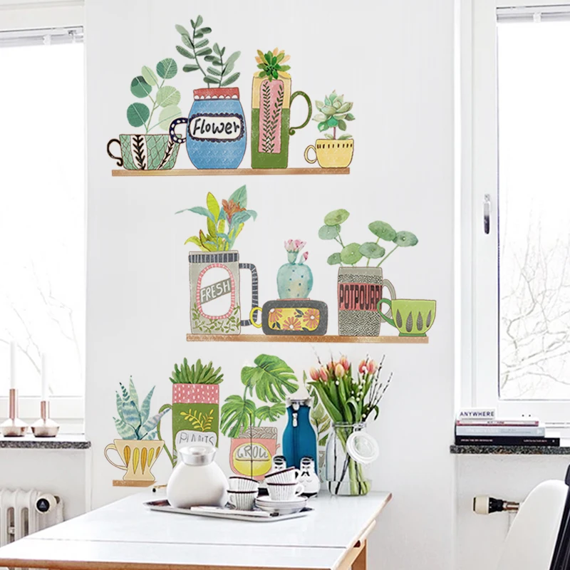 

Mural Art Home Decor Wall Stickers Home Decor Living Room Sticker Wall DIY Cactus Removable Wall Decal Family Stickers