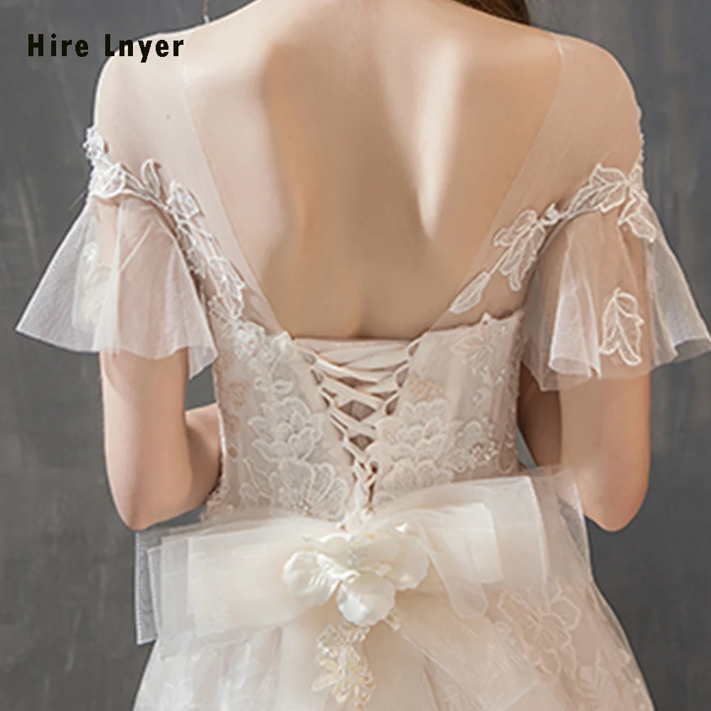 Vestido De Noiva Renda Short Sleeve Beading Lace Sheath Wedding Dresses Fashion Robe Sirene Mariage Bridal Gowns | Свадьбы и