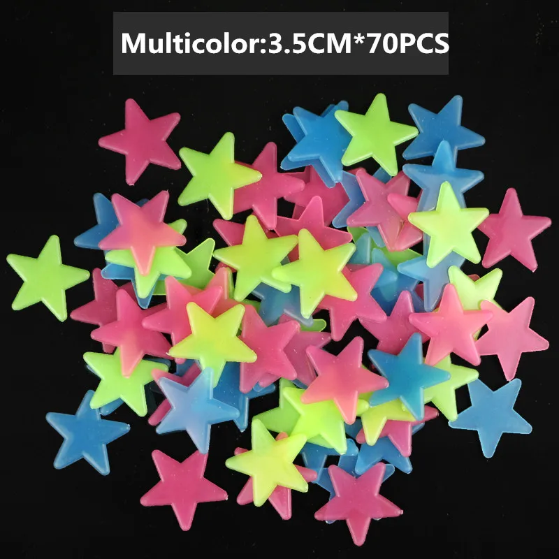 Medium Star Color Флуоресцентная светящаяся детская спальня комнаты для хранения Звезда Детская светится в темноте игрушки наклейка клейкая наклейка - Цвет: Medium Star Color