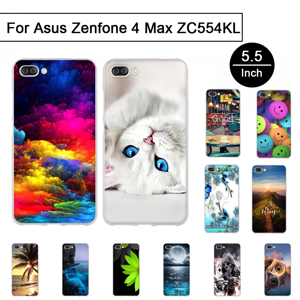 Мягкий силиконовый чехол для Asus Zenfone 4 Max ZC554KL защитный телефона чехлы с мультяшным