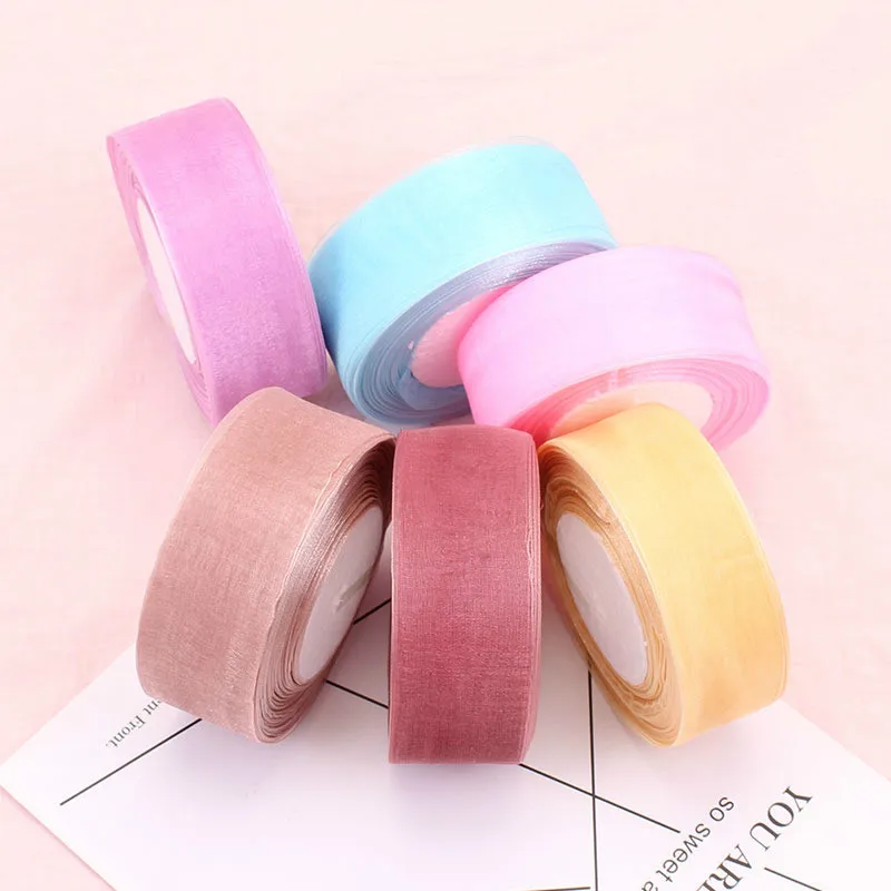 40 мм (50 ярдов/партия) шифоновая органза ленты для свадьбы декоративные подарочные