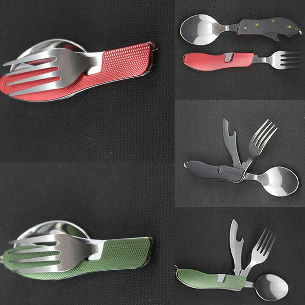 Многофункциональная Складная посуда для кемпинга и пикника столовые приборы из