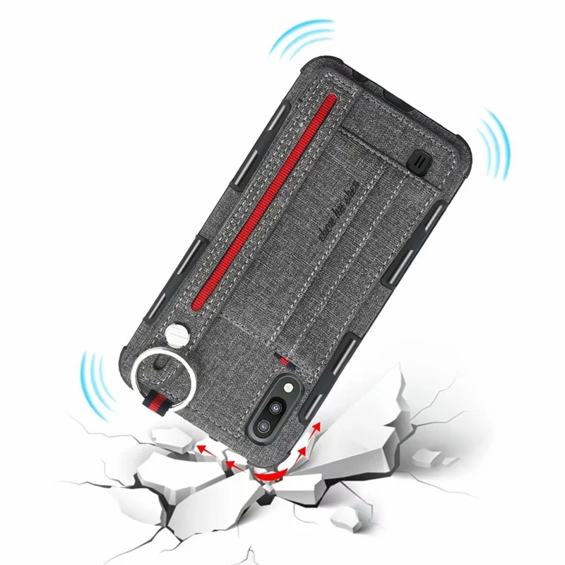 Чехол для samsung Galaxy M10, M20, M30, A10, A20, A30, A50, A70, задняя крышка, роскошный ремешок на руку, слот для карт, Ударопрочный Мягкий чехол, kimTHmall