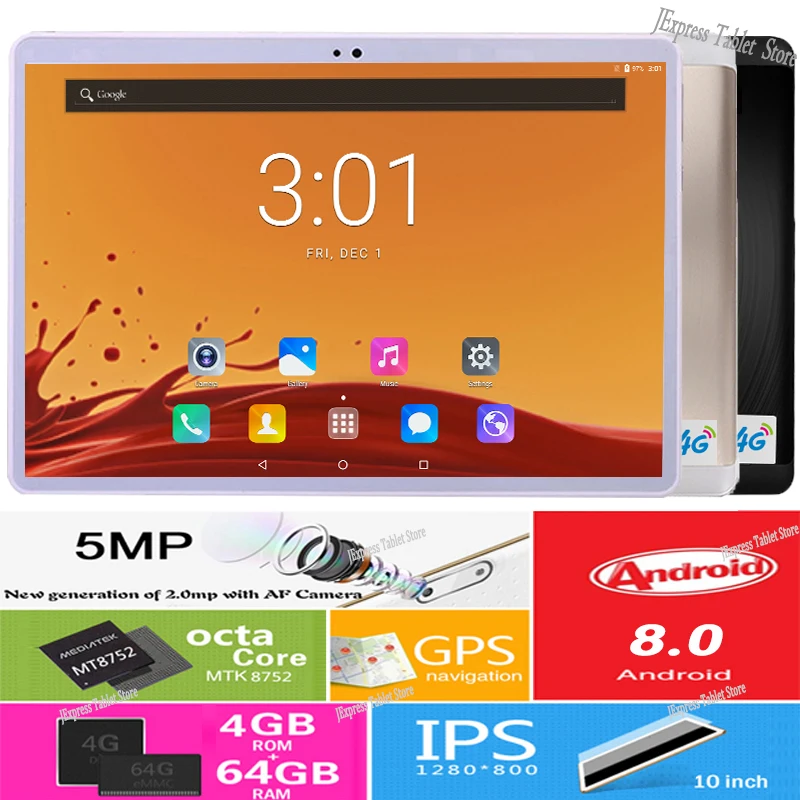 2019 Новый 2.5D 10 дюймов Android 8 0 Tablet PC 1280x800 Octa Core 4 Гб Оперативная память 64 Встроенная