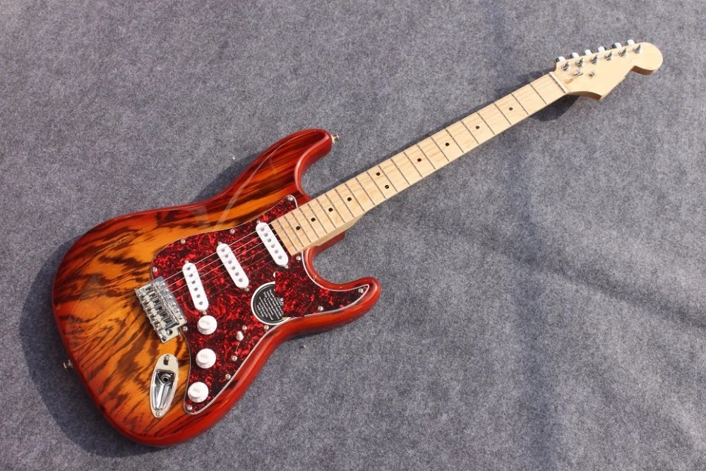 

Solid zebra wood electric guitar