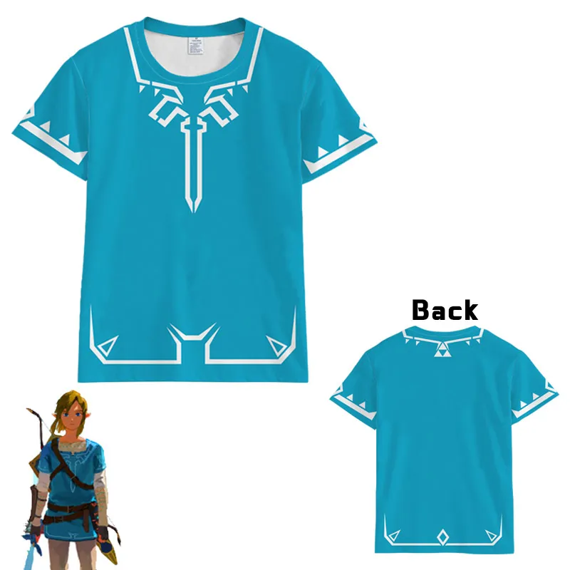 Японская аниме легенда о Зельде: дышащая футболка для мужчин и женщин с коротким