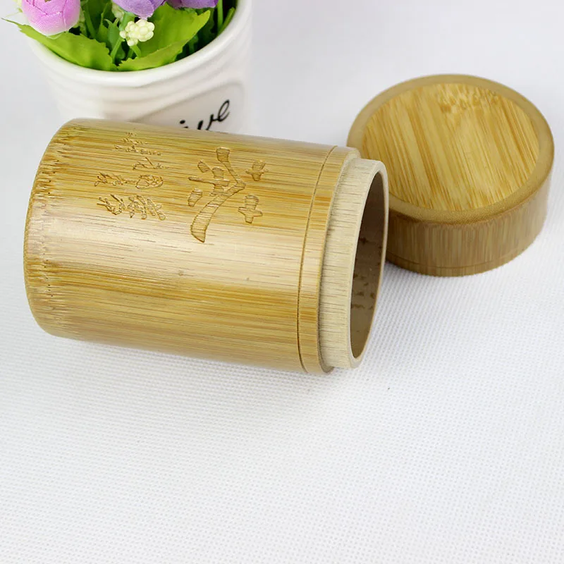 Бамбуковая баночка контейнер для чая бутылка хранения баночки специй кухонные