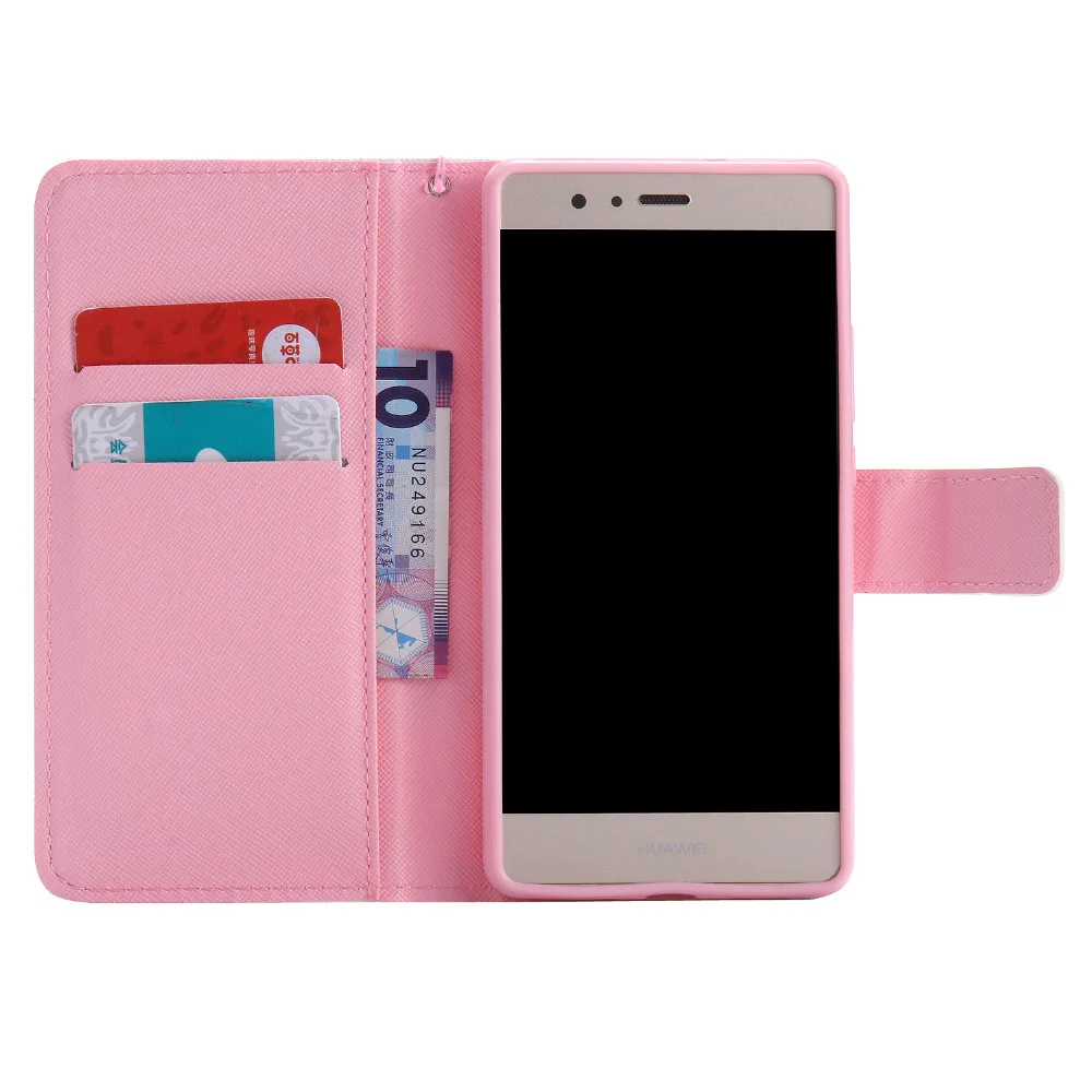 Новинка 2016 розовый слон для HuaWei P8 P9/Lite чехол с узором кожаный Pu кошелек подставка