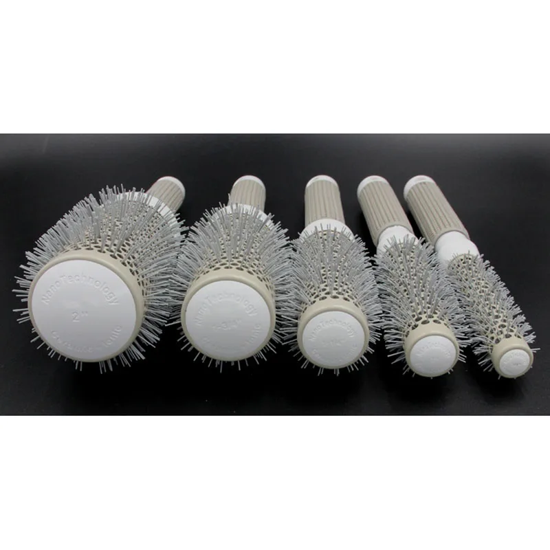 Женская круглая керамическая щетка для волос и нейлоновая кудрявая Расческа