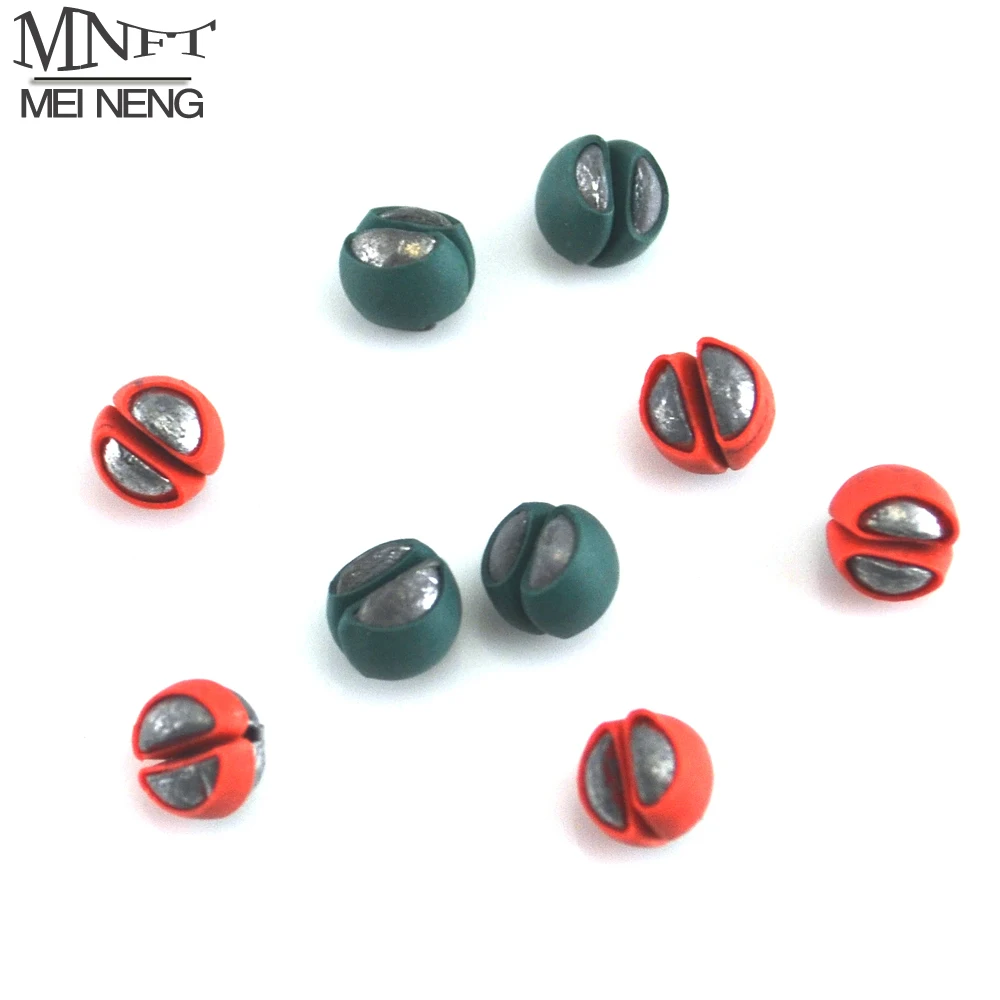 

MNFT 100PCS/LOT 6 Different Weight Size Premium Rubber Coated Split Shot Lead Protecting Fishing Line Multicolor Lead Sinker