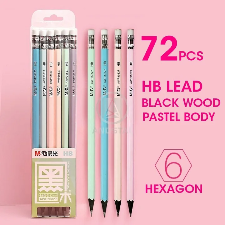 72pcs Pastel HB M& G 72/36 шт милый пастельный цвет черный деревянный карандаш деревянные карандаши для детей карандаш для рисования эскичей набор для школы флуоресцентный - Цвет: 72pcs Pastel HB