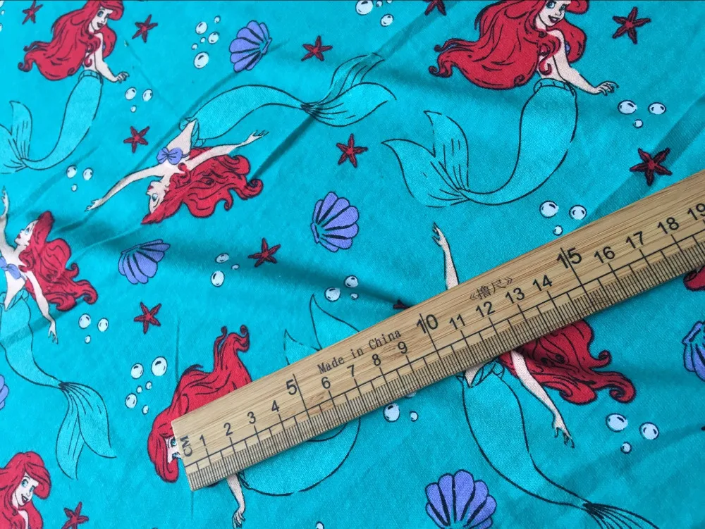 100*145 см Красивая Русалка Принцесса Трикотажные Хлопчатобумажная Ткань Для