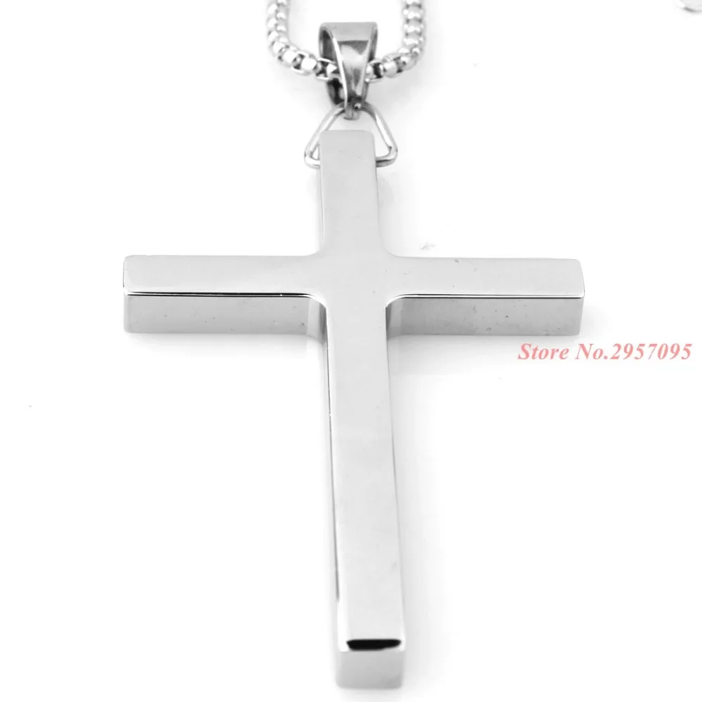 Цепочка с крестом для молитвы Мужская ожерелье из нержавеющей стали