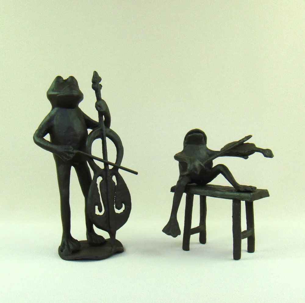 Железная статуэтка ручной работы в виде басов играющих лягушку|gifts and crafts|gift giftsgift