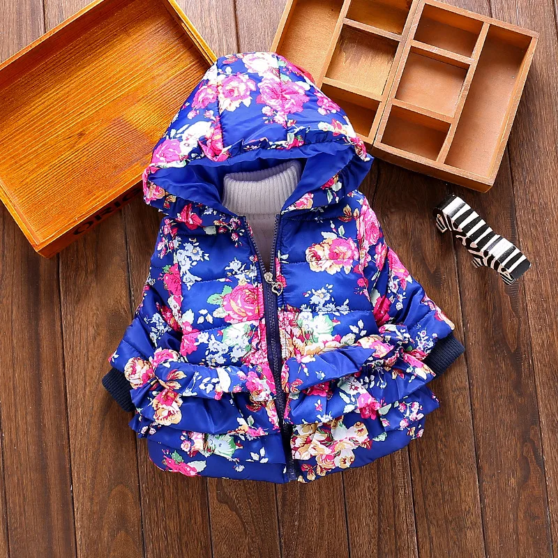 Детская теплая куртка Bibicola хлопковая с капюшоном для девочек на зиму|coat kids girls|warm