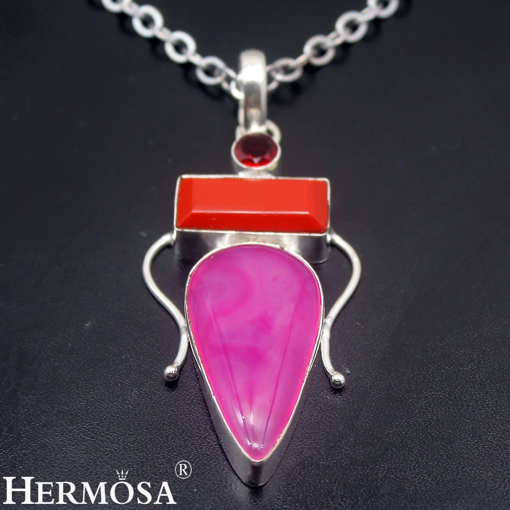 HERMOSA ювелирные изделия уникальная Мода красный коралловый серебряный цвет