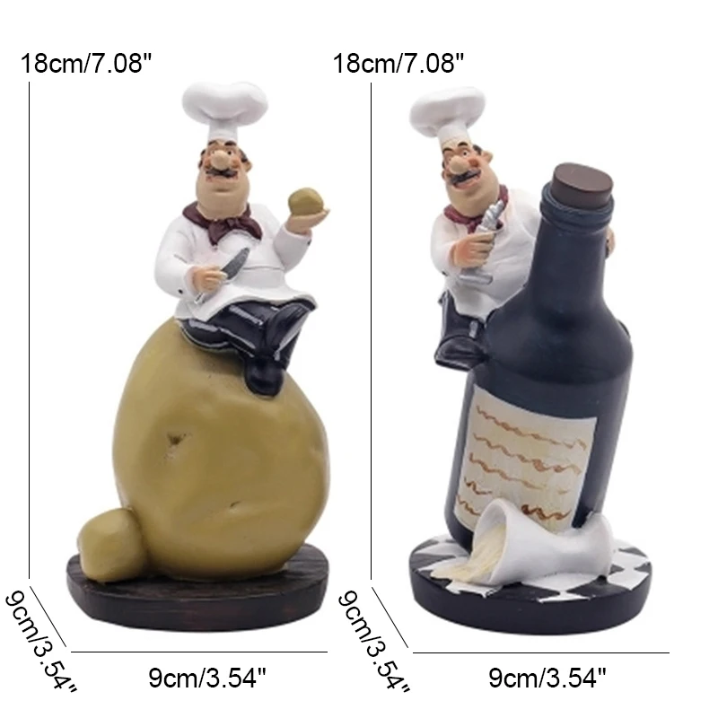 

Modern 1Set/4PC Potato Bread Chef Resin Crafts Model Figurines Miniatures Home Decoration Accessories Birthday Gift Kids Toy