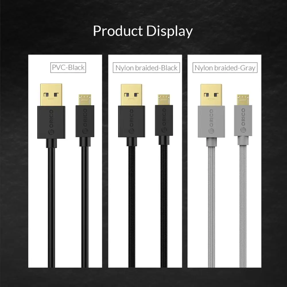 ORICO USB to Micro B Cable Mobile Phone Fast Charging 2A Wire Support Data Transmission for Xiaomi Redmi Note 5 Samsung