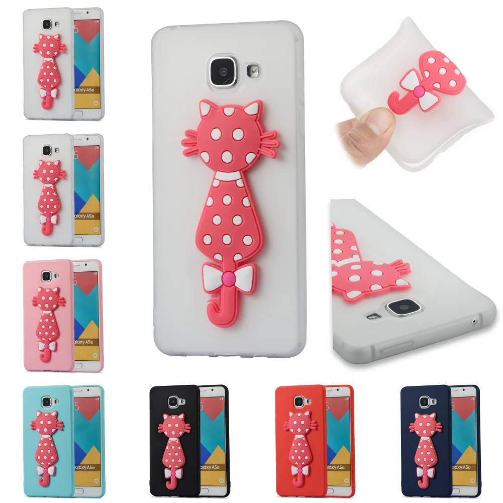Мягкий силиконовый чехол для телефона с мультяшным 3D кошкой Samsung Galaxy A5 2016 A 5 |