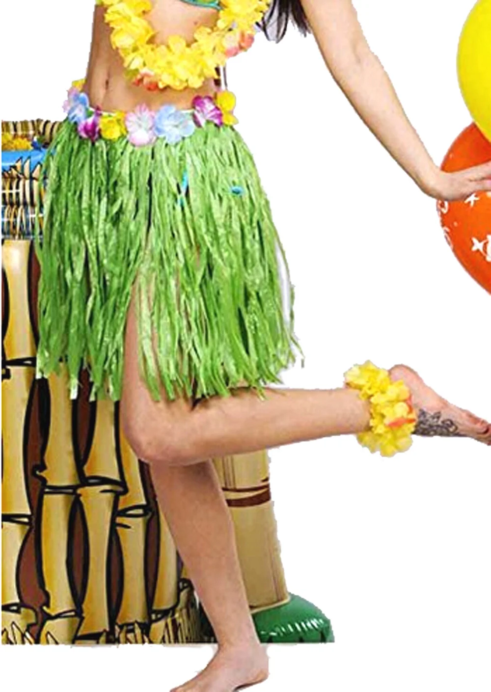 6 шт. взрослых короткие хула юбка Гавайские партии Аксессуары поставляет платье