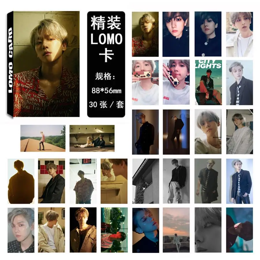 Kpop EXO Baekhyun Solo Paper Lomo Photo Card новый альбом HD Photocard коллективные карты 30