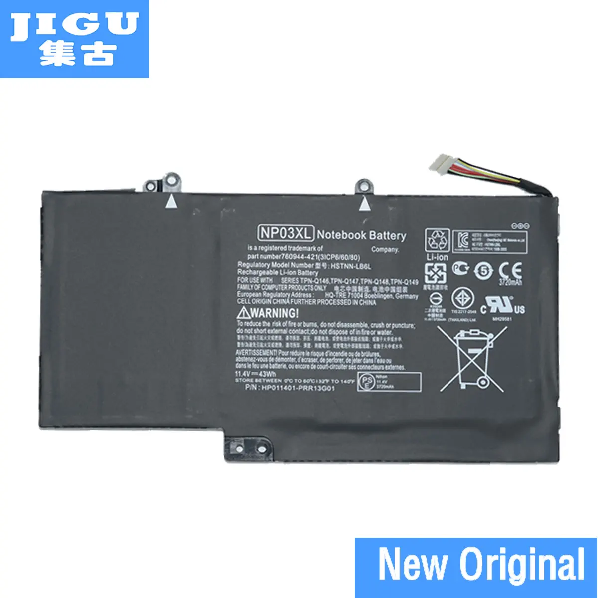 Оригинальный аккумулятор JIGU NP03XL для HP Pavilion X360 13 A010DX b116t Envy 15 U010DX U050CA HSTNN LB6L 760944 421