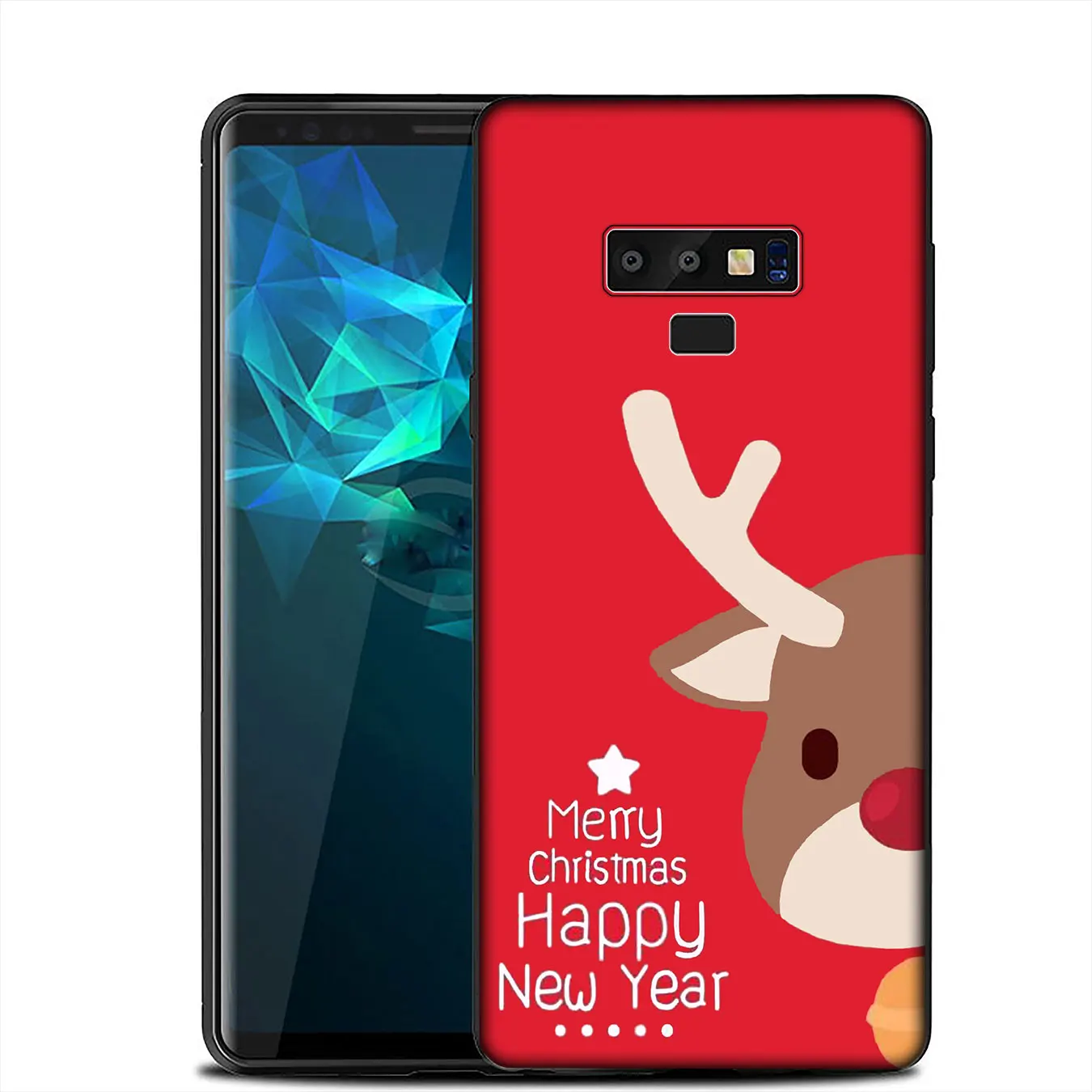 IYICAO New Year Christmas Soft Silicone Case for Samsung Galaxy A6 A9 A8 A7 2018 A3 A5 2016 2017 Note 9 8 10 Plus Lite |