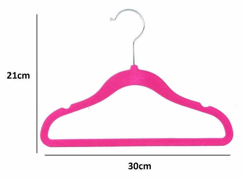 Hangerlink/розовые детские стандартные бархатные платья, вешалки для подвешивания, не скользящие, ультра тонкие, с u-образным вырезом(30 шт./лот