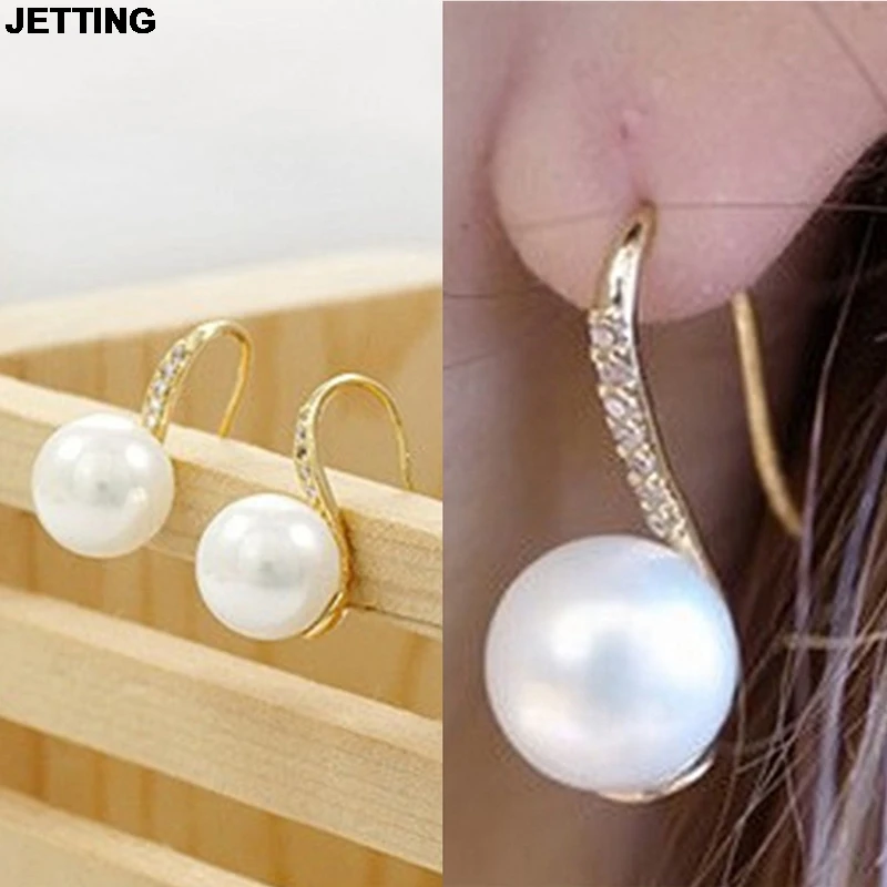 JETTING 1 пара модные золотые хрустальные серьги гвоздики Brincos жемчужные Bou с