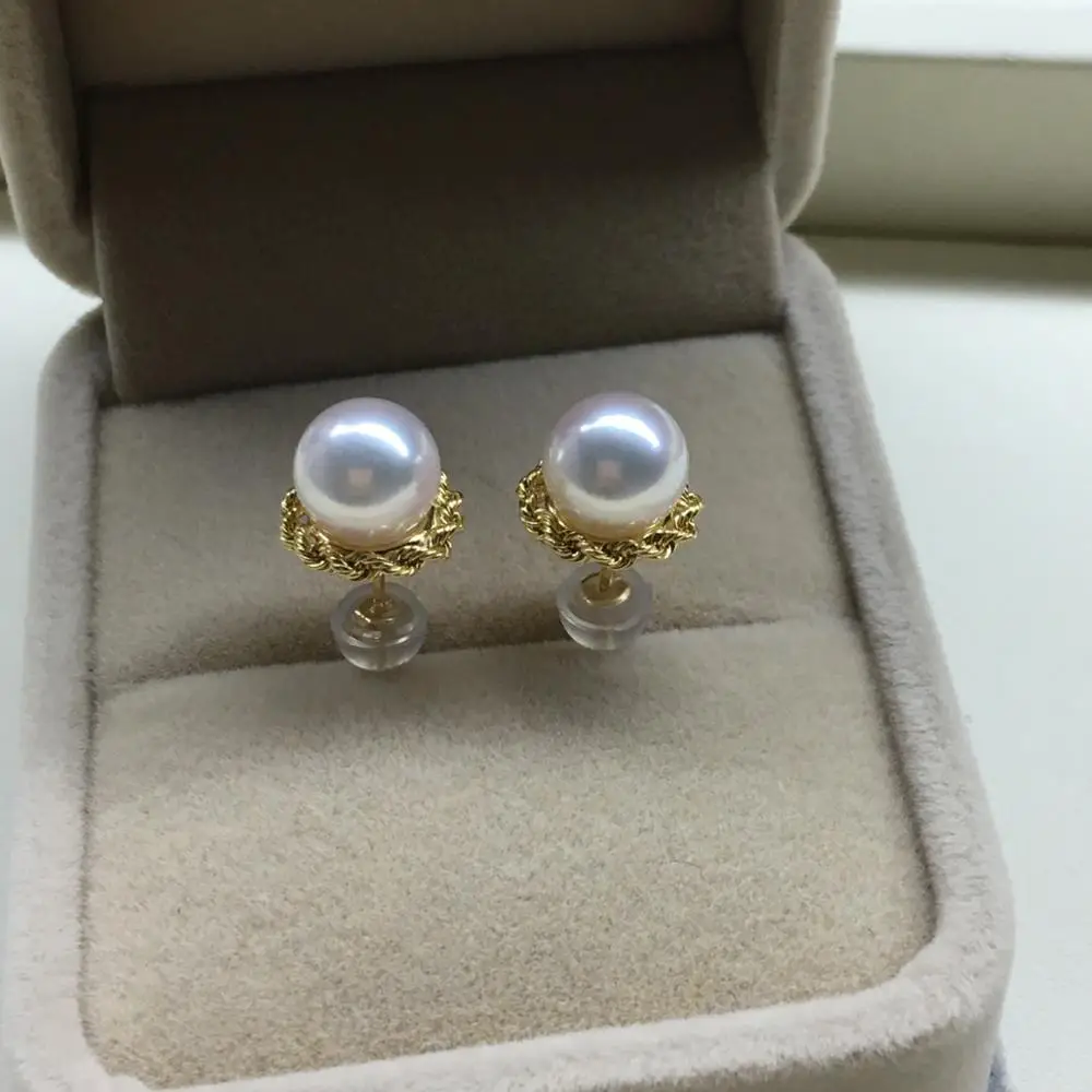 Женские серьги из серебра 925 пробы с натуральным жемчугом 9 10 мм|925 sterling|earrings real