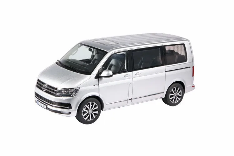 Серебристый Литая под давлением игрушечная модель NZG 1:18 Масштаб VOLKSWAGEN T6 Multivan Highline бизнес путешествия модель автомобиля для, украшения, коллекция - Цвет: Серебристый