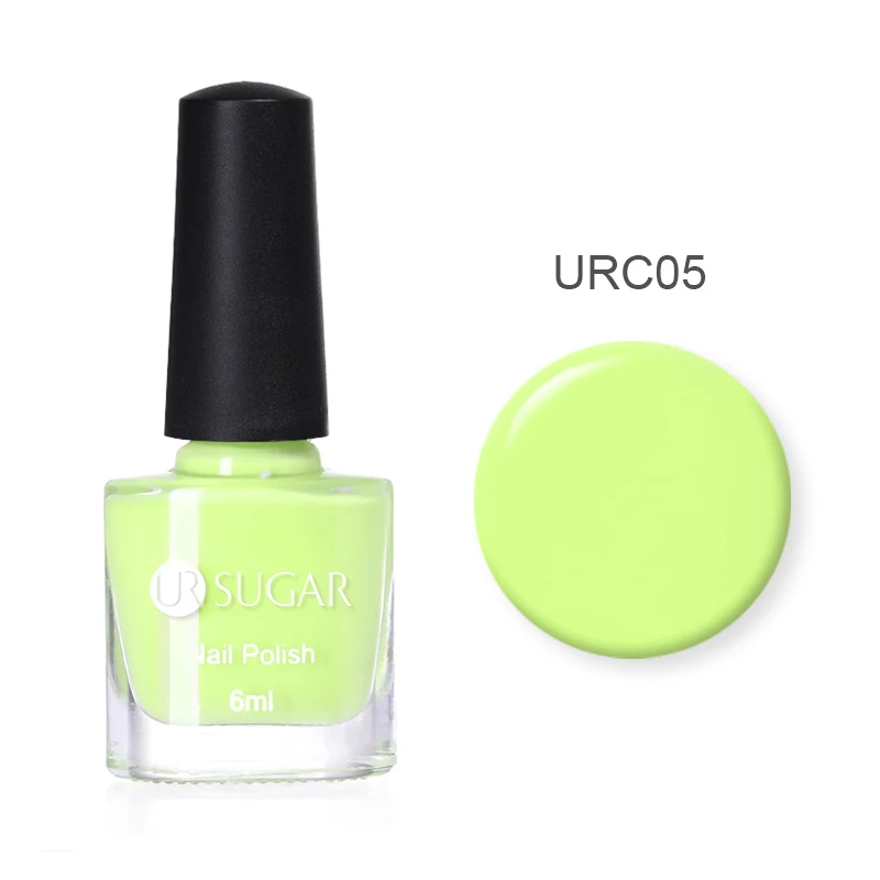 URC05 Ur Sugar 6 мл яркий лак для ногтей, светильник для ногтей, розовый, желтый, синий лак для ногтей, чистый цвет, лак для ногтей, лак для маникюра, Базовое покрытие - Цвет: URC05