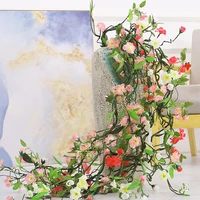 180cm artificial flowers vine silk peach blossom garlands cherry branch flowers for wedding home hotel decoration accessories