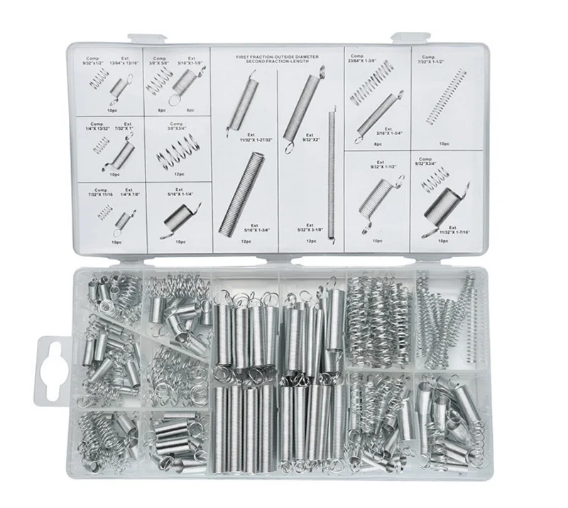 200Pcs Steel Spring Electrical Hardware Drum Extension Tension Springs Pressure Suit Metal Assortment Tool Set |