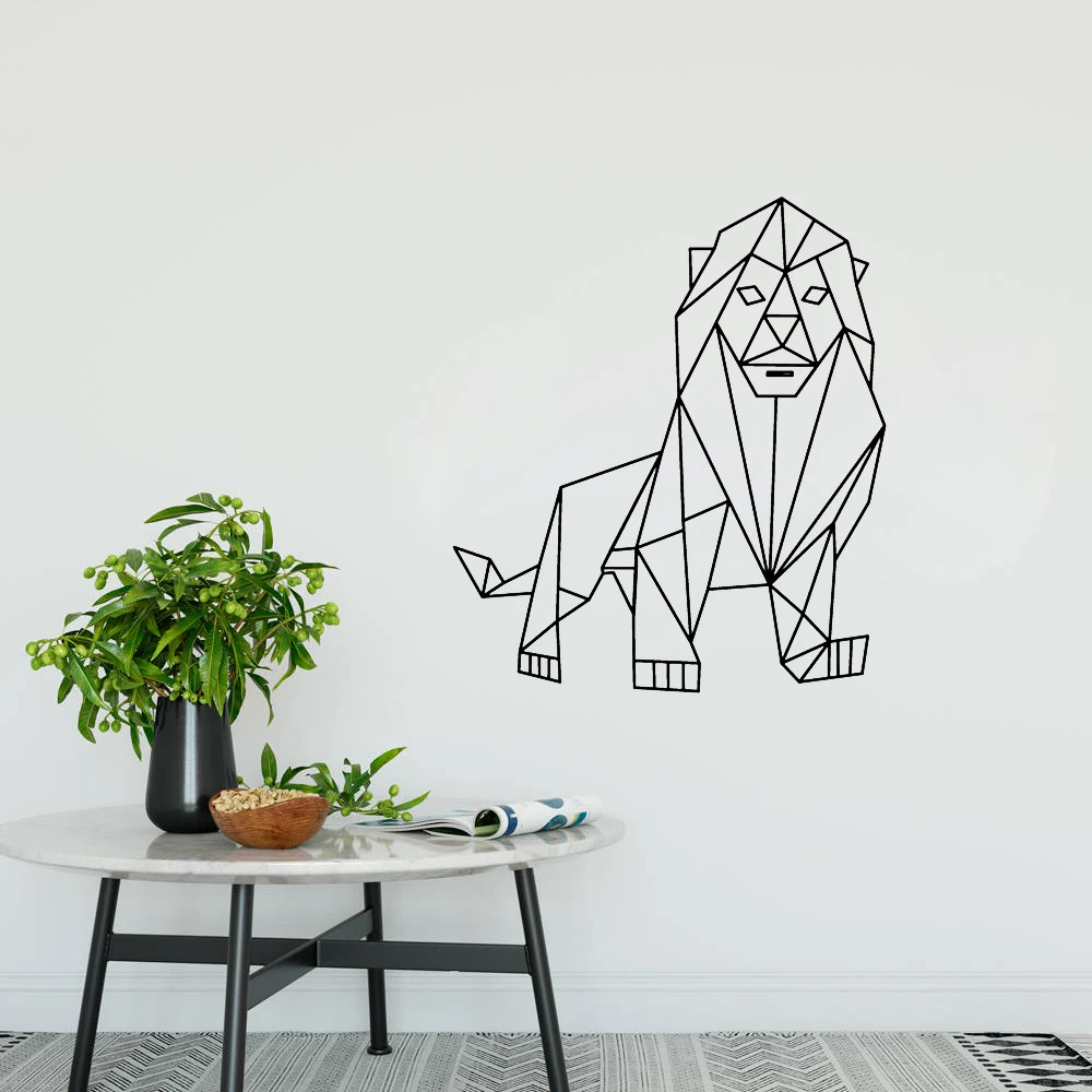 

Creative Geometric Lion Animal Wall Sticker Kids Room Decor Art Vinyl Mural Livingroom Poster Modern Home Decoration Decal LC362