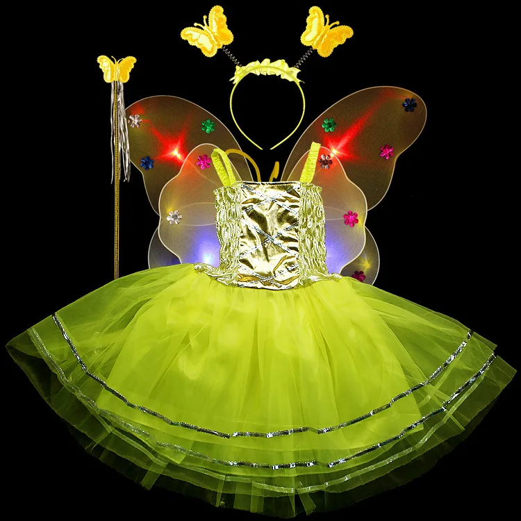 4 шт. детский Косплей костюм бабочки|cosplay costume|tinker bell dresstinker costume |