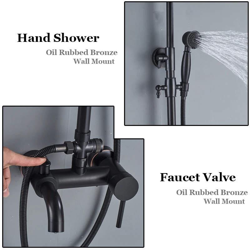 Смеситель для душа sengreen протертый Бронзовый с одной ручкой 8-дюймовая душевая