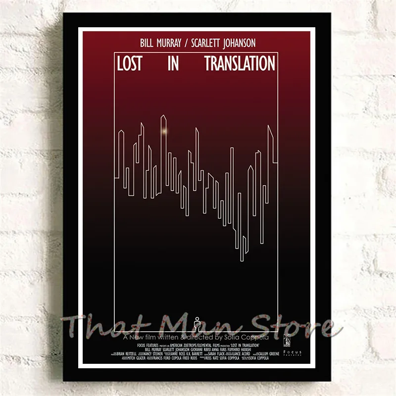 Lost in Translation Movie Home декоративная живопись белая крафт-бумага Плакат 42X30 см - Цвет: Черный